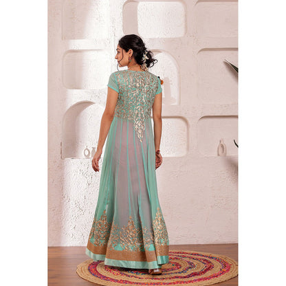 Firann By Shaheen Blue Kurta with Dhoti (Set of 2)