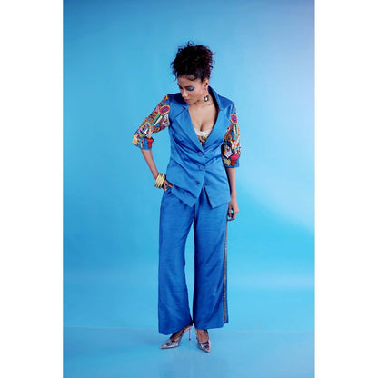 Firki by Sweta Blue Oshun Co-Ord (Set of 3)