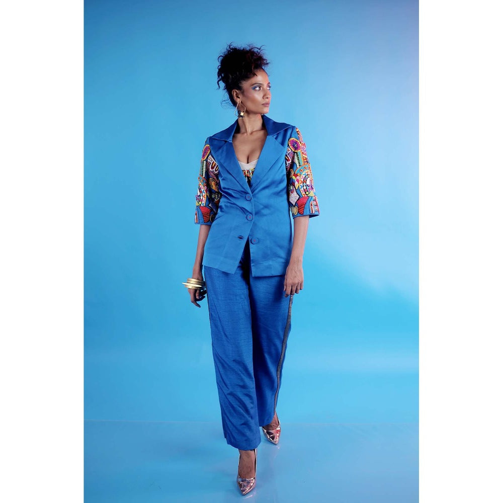 Firki by Sweta Blue Oshun Co-Ord (Set of 3)