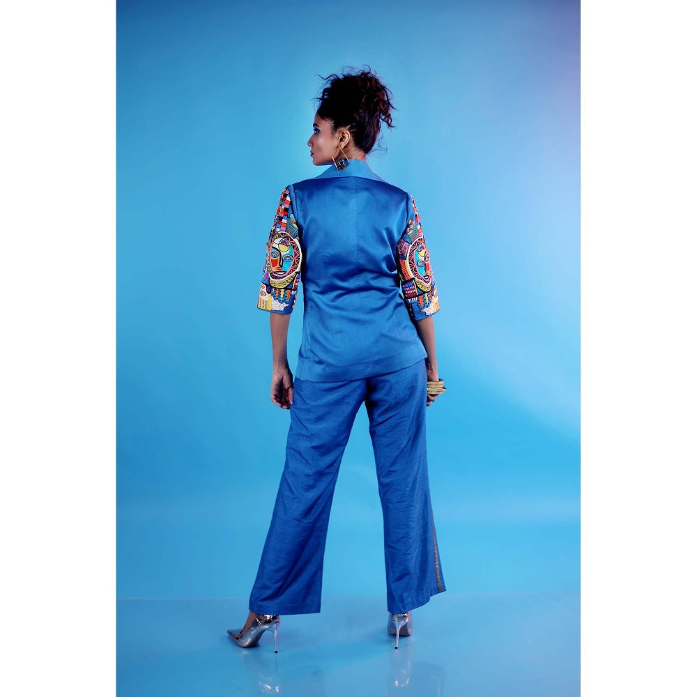 Firki by Sweta Blue Oshun Co-Ord (Set of 3)