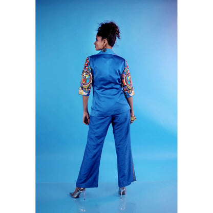 Firki by Sweta Blue Oshun Co-Ord (Set of 3)