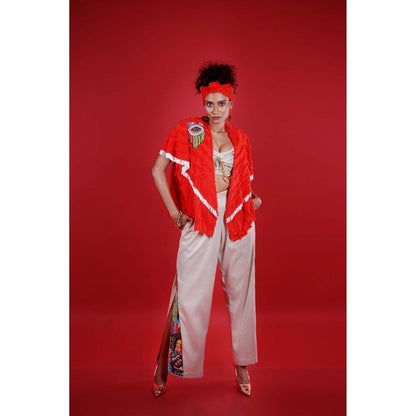 Firki by Sweta Red Chinua Co-Ord (Set of 2)