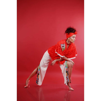 Firki by Sweta Red Chinua Co-Ord (Set of 2)