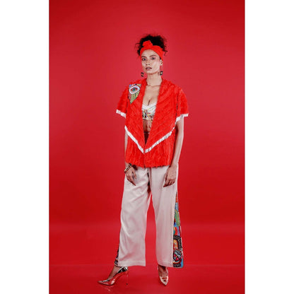 Firki by Sweta Red Chinua Co-Ord (Set of 2)