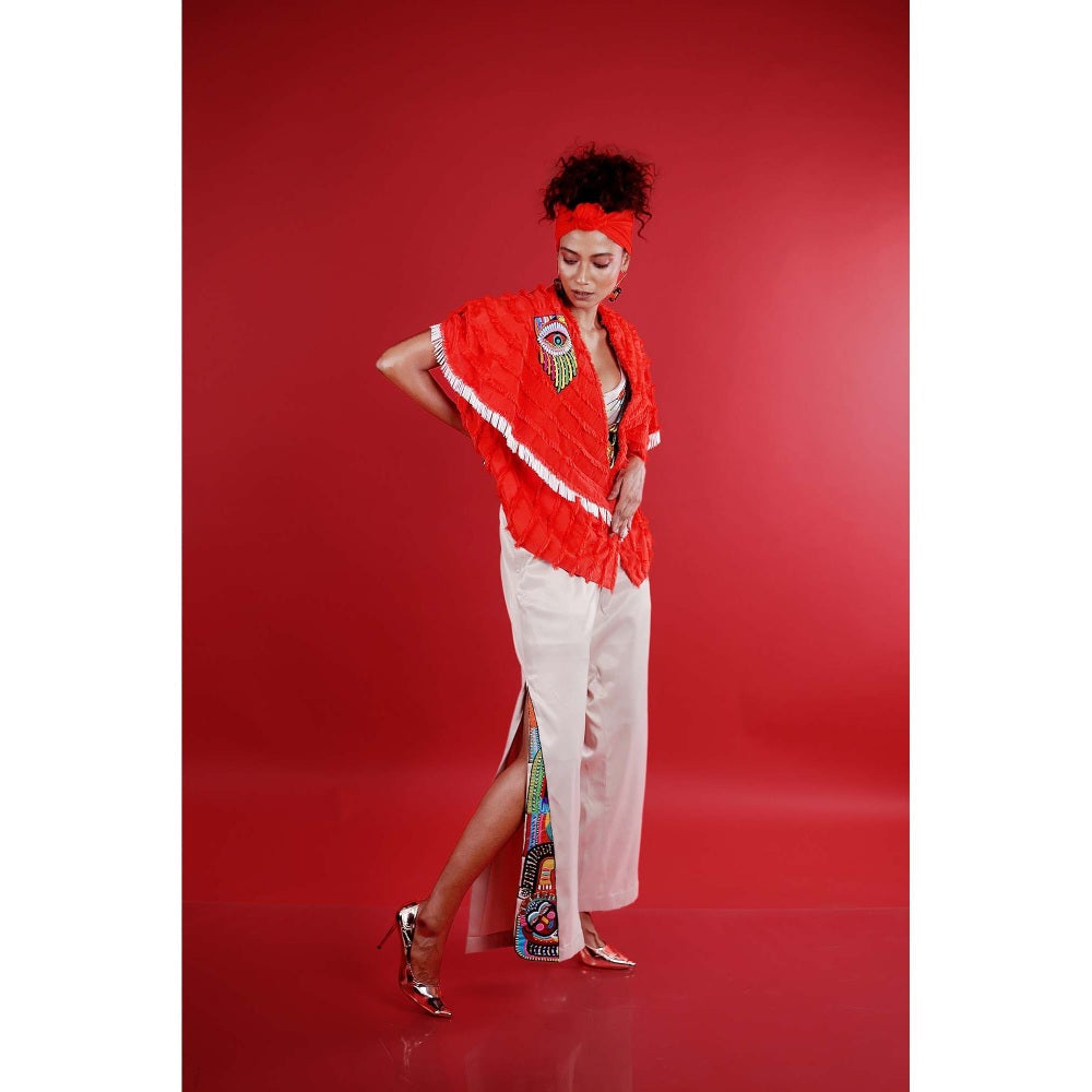 Firki by Sweta Red Chinua Co-Ord (Set of 2)