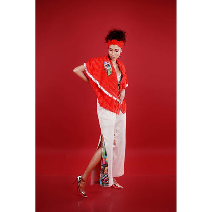 Firki by Sweta Red Chinua Co-Ord (Set of 2)