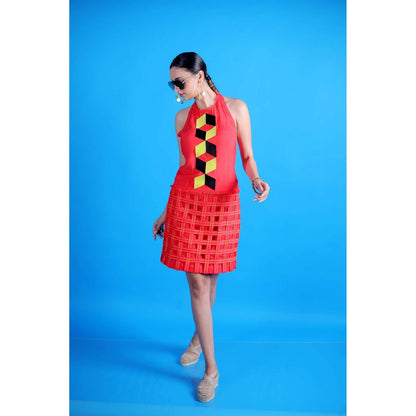 Firki by Sweta Red Ruby Bombshell Mini Dress
