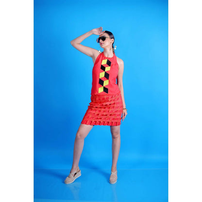 Firki by Sweta Red Ruby Bombshell Mini Dress