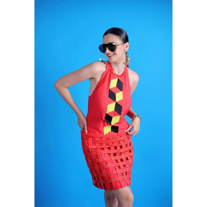 Firki by Sweta Red Ruby Bombshell Mini Dress