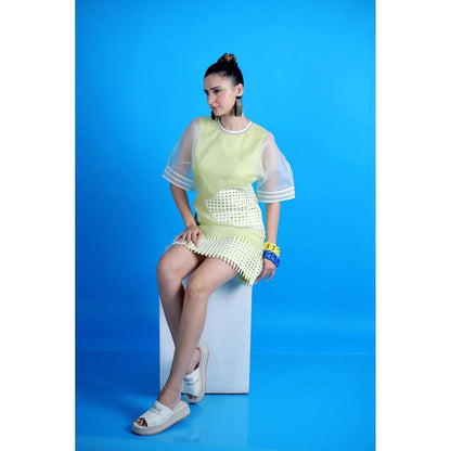 Firki by Sweta Lime Green Fizz Mini Dress