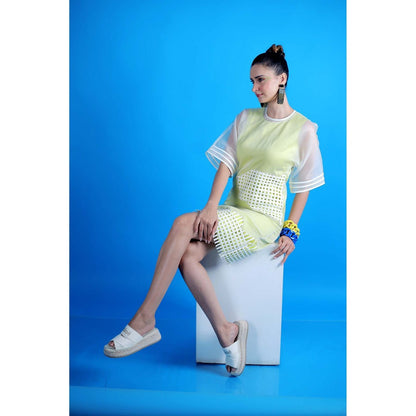 Firki by Sweta Lime Green Fizz Mini Dress