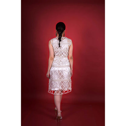 Firki by Sweta White Pearl Radiance Dress with Top