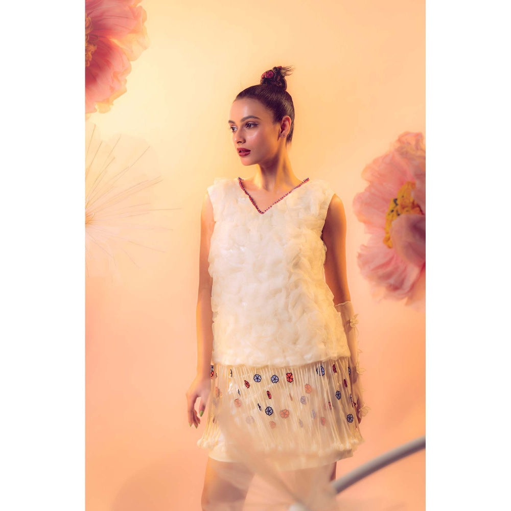 Firki by Sweta Women Ivory Self Design Top