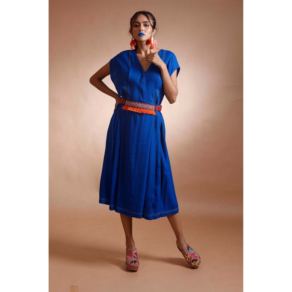 Firki by Sweta Blue Azure Fringe Dress