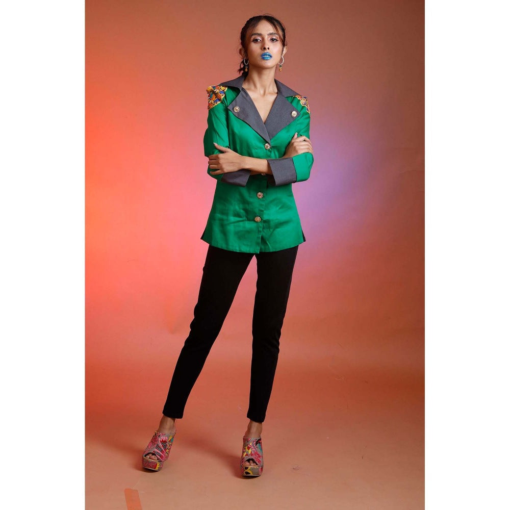 Firki by Sweta Grassy Green Blazer