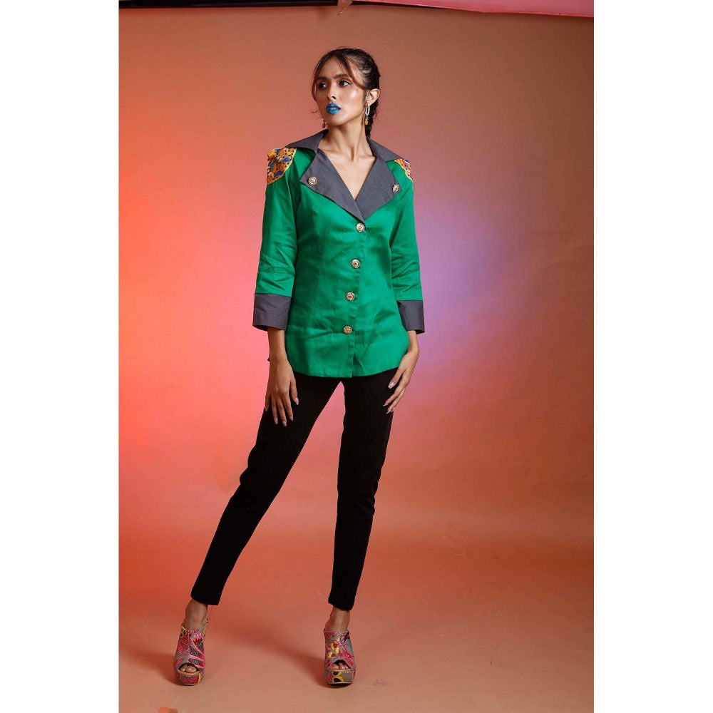 Firki by Sweta Grassy Green Blazer