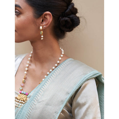 Five Point Five Shobha Blue Saree with Unstitched Blouse