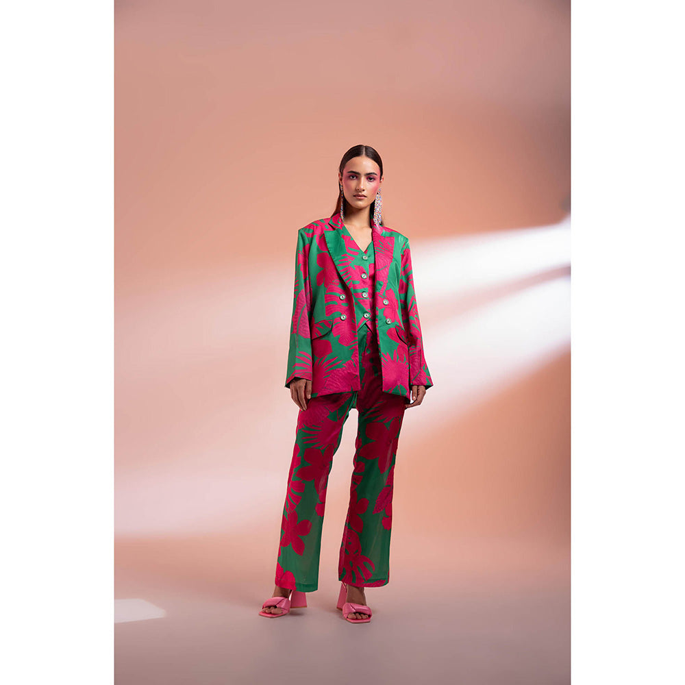 Gazab By Miku Kumar Pink Louvre Love Paris Co-Ord (Set of 2)