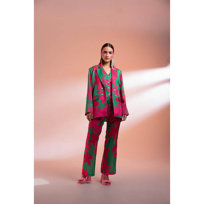 Gazab By Miku Kumar Pink Louvre Love Paris Co-Ord (Set of 2)