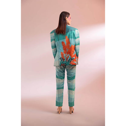 Gazab By Miku Kumar Green The Croton Paris Co-Ord (Set of 3)