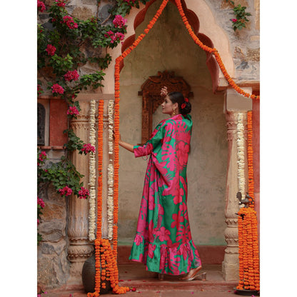 Gazab By Miku Kumar Multi-Colour Lily Bustier with Pant and Cape (Set of 3)