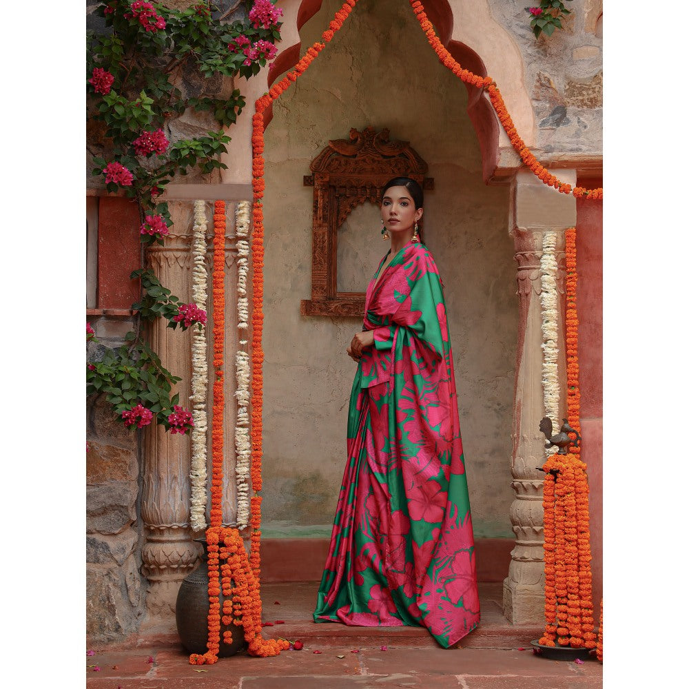 Gazab By Miku Kumar Multi-Colour Daizy Saree with Blazer and Belt