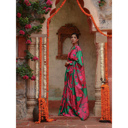 Gazab By Miku Kumar Multi-Colour Daizy Saree with Blazer and Belt