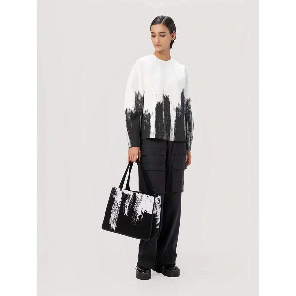 Genes Lecoanet Hemant Women White Cotton Printed White Sweatshirt