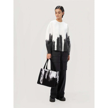Genes Lecoanet Hemant Women White Cotton Printed White Sweatshirt