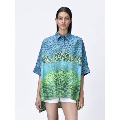Genes Lecoanet Hemant Women Button Placket Cotton Printed Shirt