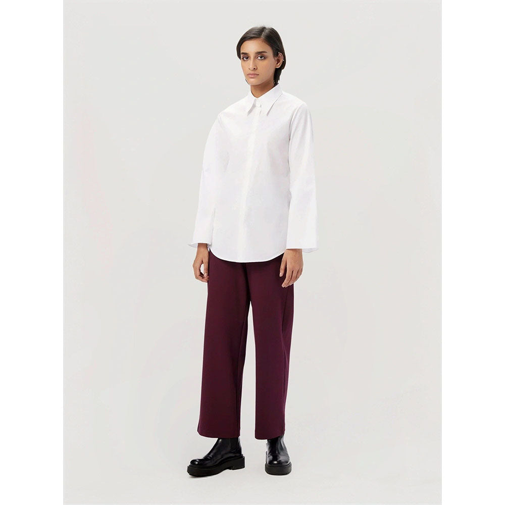 Genes Lecoanet Hemant Women White Cotton Back Printed Shirt