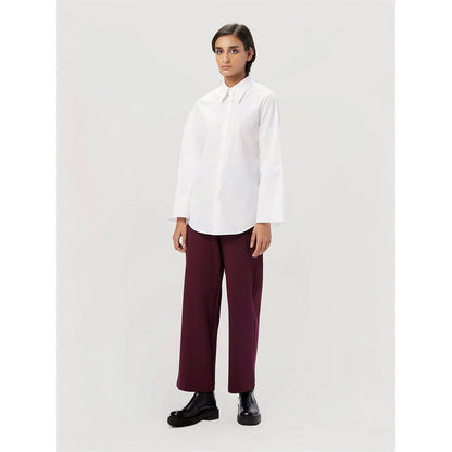 Genes Lecoanet Hemant Women White Cotton Back Printed Shirt