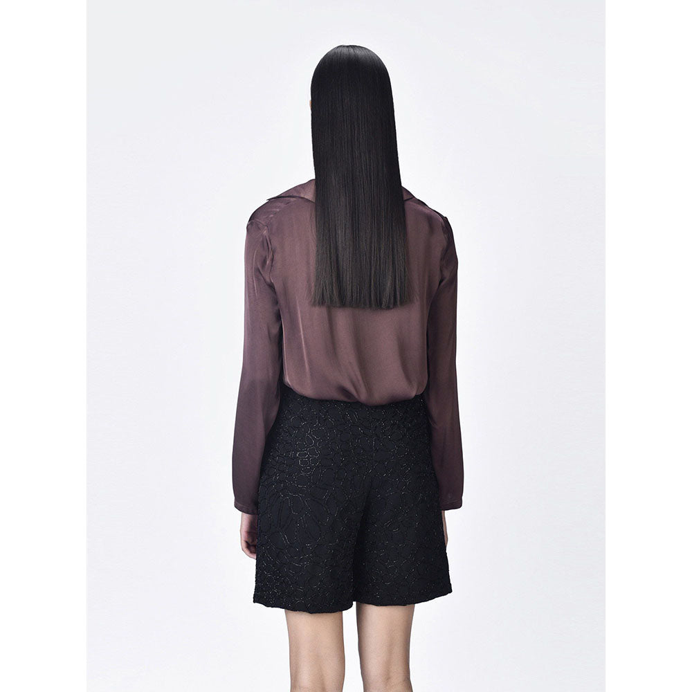 Genes Lecoanet Hemant Women Brown Tie-Knot Regular Fit Shirt