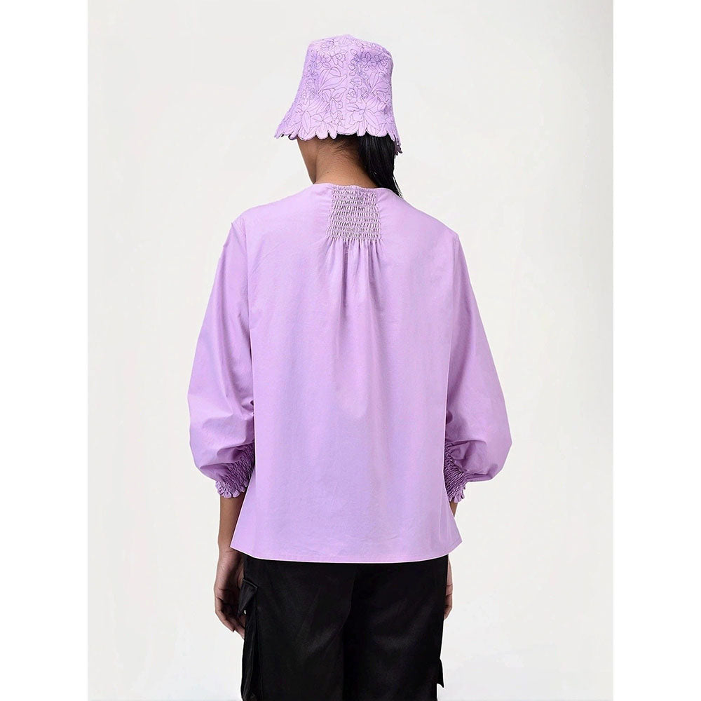 Genes Lecoanet Hemant Women Straight Fit Smocked Detail Top