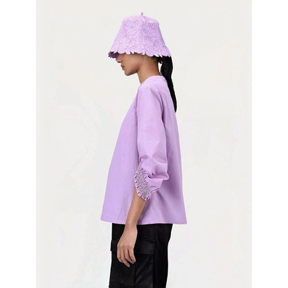 Genes Lecoanet Hemant Women Straight Fit Smocked Detail Top