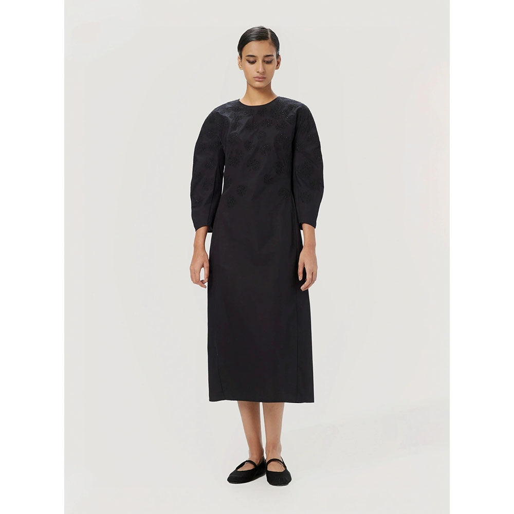 Genes Lecoanet Hemant Women's Black Sequined Midi Length Dress
