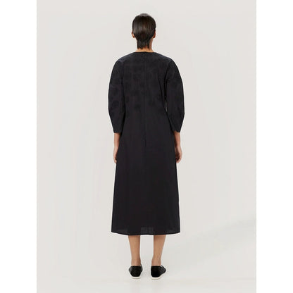 Genes Lecoanet Hemant Women's Black Sequined Midi Length Dress