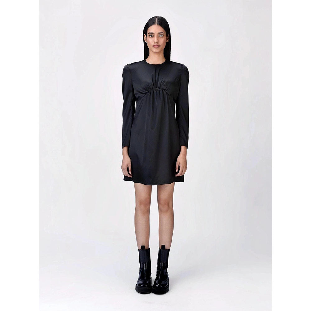 Genes Lecoanet Hemant Women Polyester Crepe Round Neck Dress