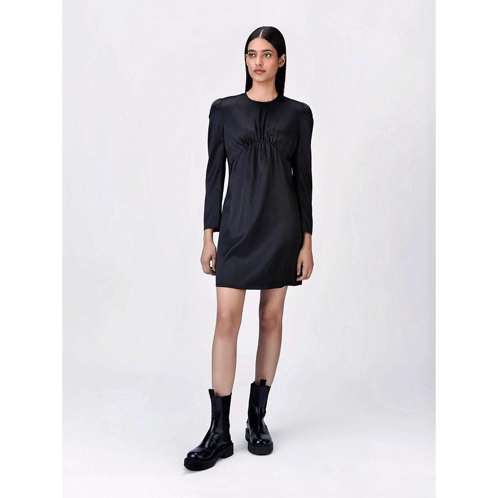 Genes Lecoanet Hemant Women Polyester Crepe Round Neck Dress