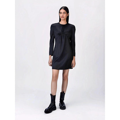 Genes Lecoanet Hemant Women Polyester Crepe Round Neck Dress