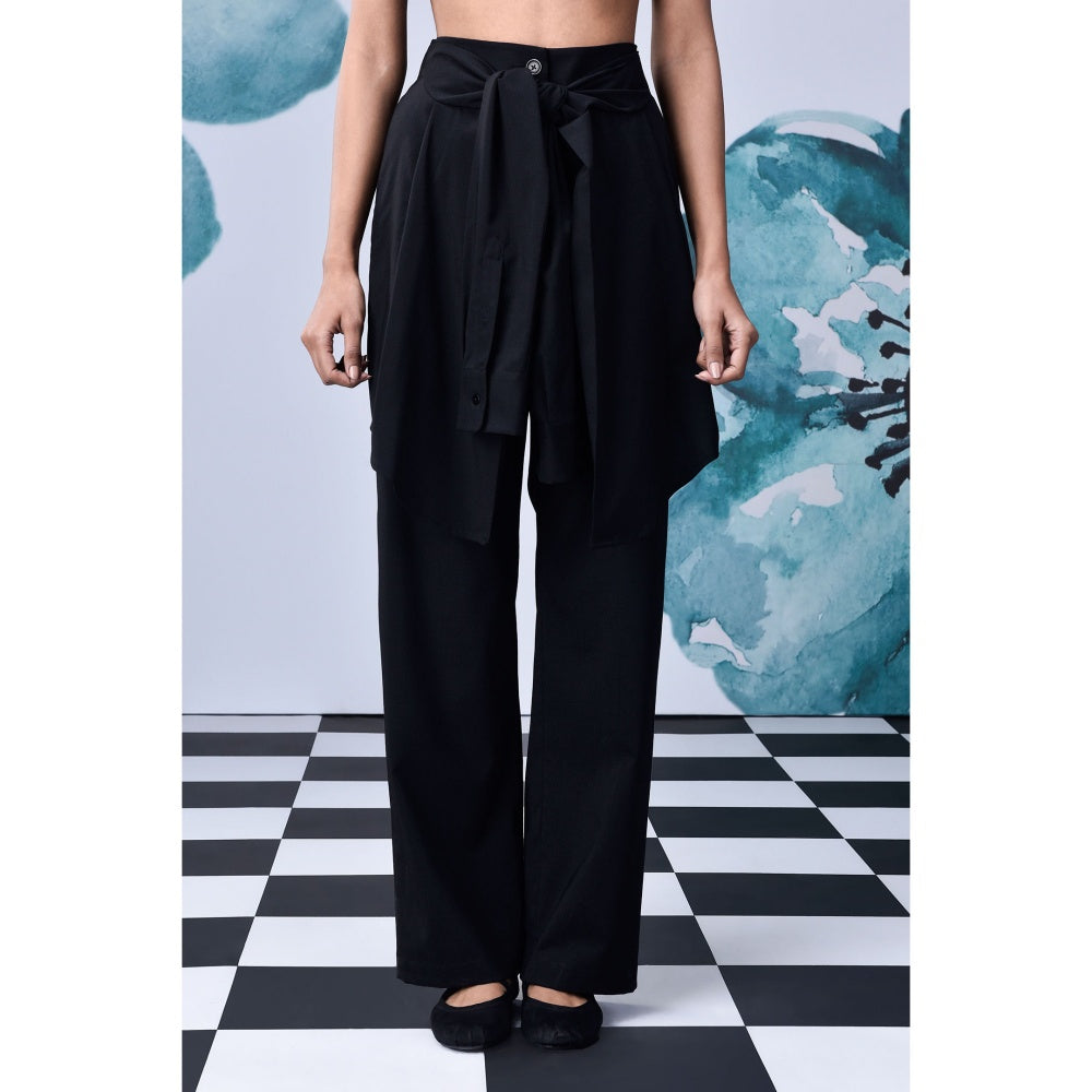 Genes Lecoanet Hemant Wool Deconstructed Pant- Black