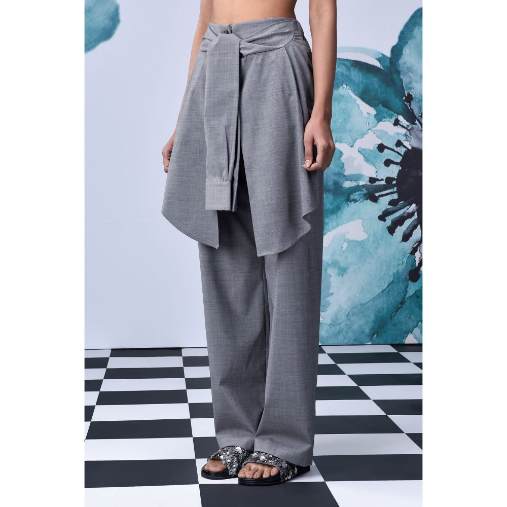 Genes Lecoanet Hemant Wool Deconstructed Pant- Pearl Grey