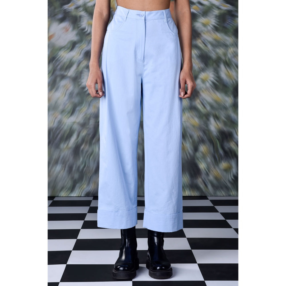 Genes Lecoanet Hemant Cotton Twill Trouser- Light Blue