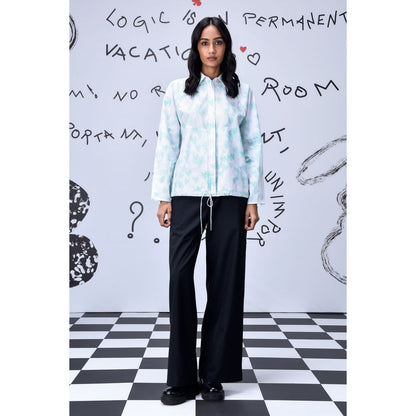 Genes Lecoanet Hemant Womens Heart Print Shirt Nile Green