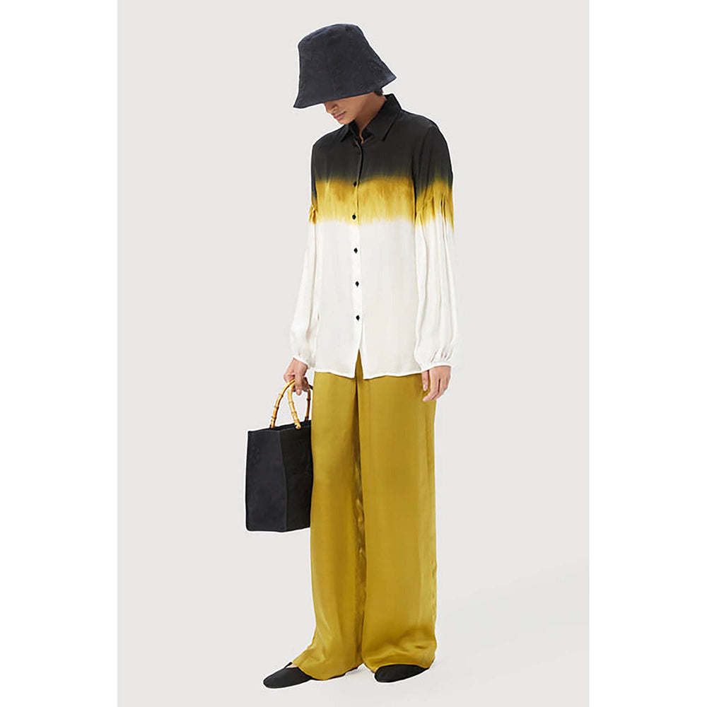 Genes Lecoanet Hemant Easy Fit Button-Up Shirt With Pleated Sleeves
