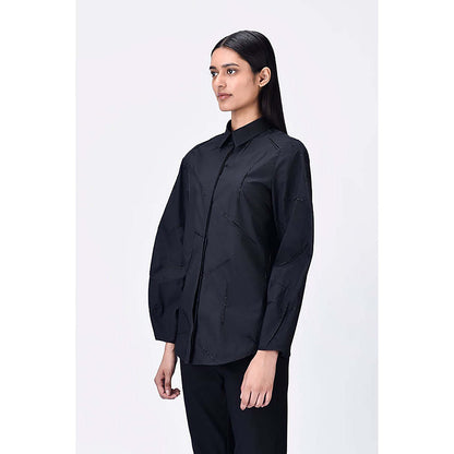 Genes Lecoanet Hemant Regular Fit Giza Cotton Shirt With Bead Embroidery