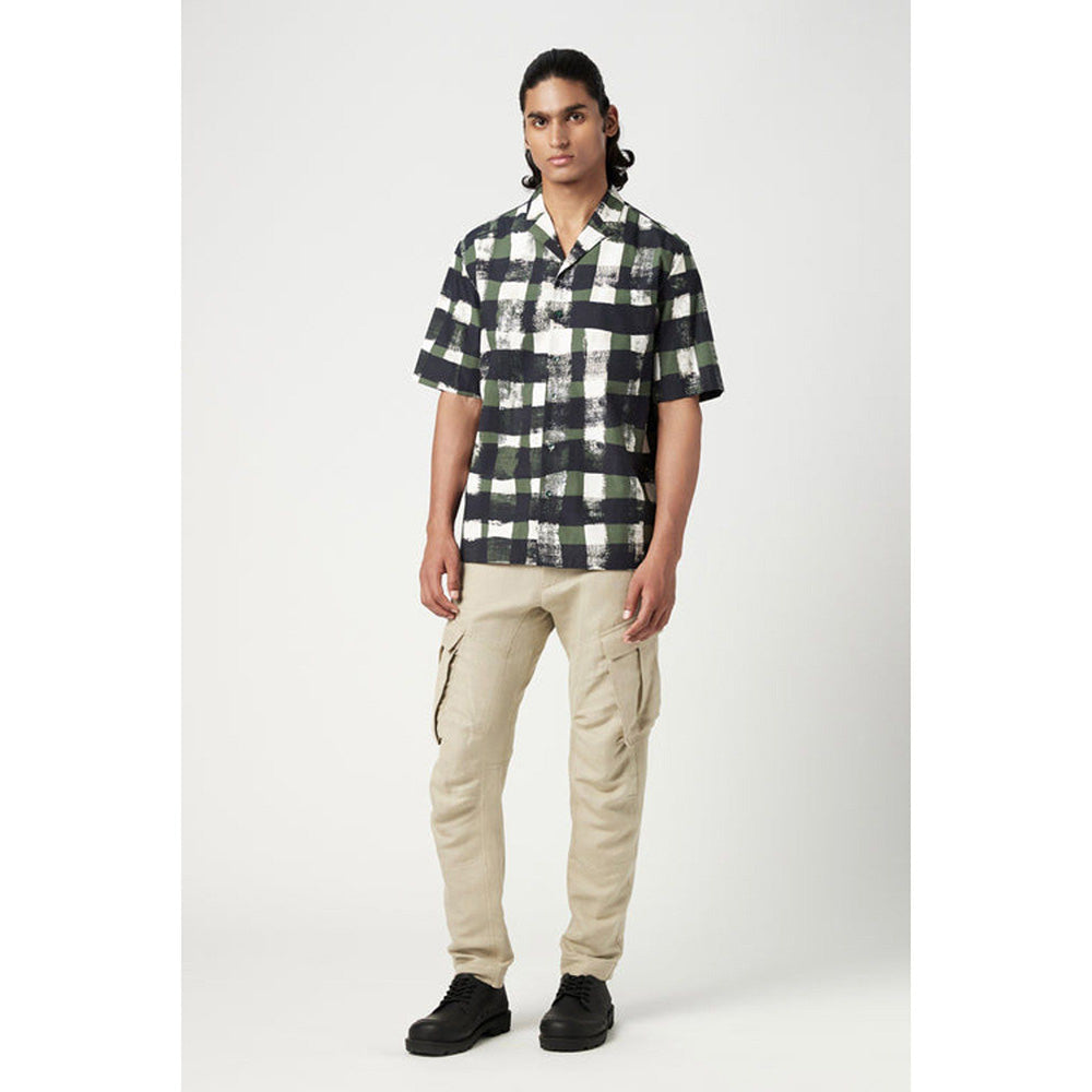 Genes Lecoanet Hemant Relaxed Fit Half Sleeve Shirt With All-Over Large Check Print