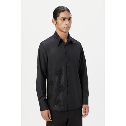 Genes Lecoanet Hemant Regular Fit Button-Up Shirt With Beads Embroidery Placement