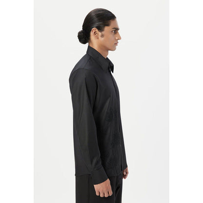 Genes Lecoanet Hemant Regular Fit Button-Up Shirt With Beads Embroidery Placement