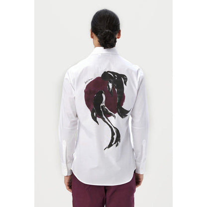 Genes Lecoanet Hemant Regular Fit Button Up Shirt With Fish Print